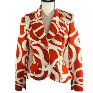 Ross Mayer of Canada bold red & white blazer Sm